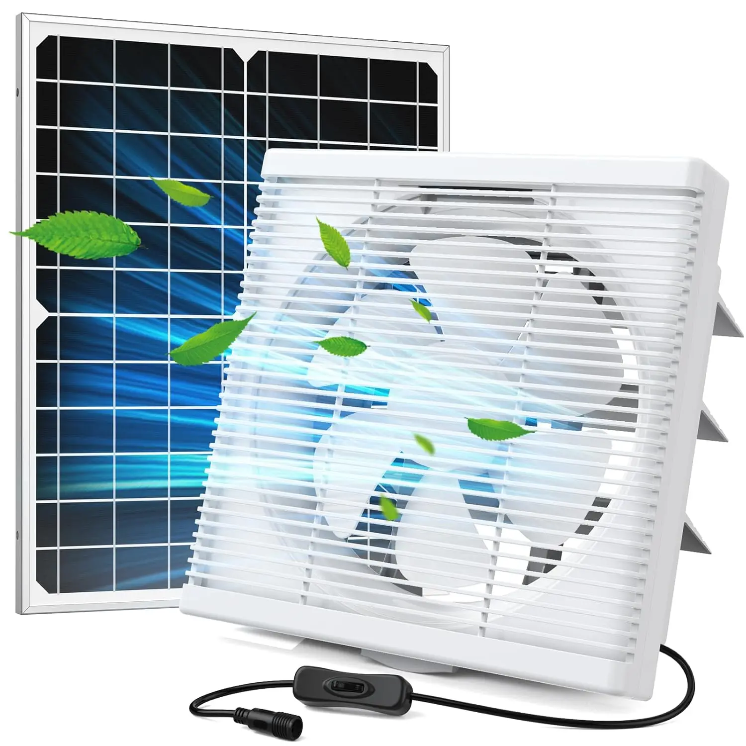 

Solar Powered Exhaust Fan Pro, 25 W Waterproof Solar Panel + 8 Inch Shutter Exhaust Dc Fan, Wall Mount Ventilation & Cooling