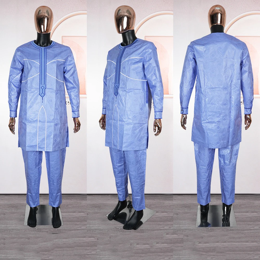 Elegant African Clothes for Men Traditional Bazin 2025 New Vintage Party Dashiki Ankara African Couples Matching Outfits Cloth