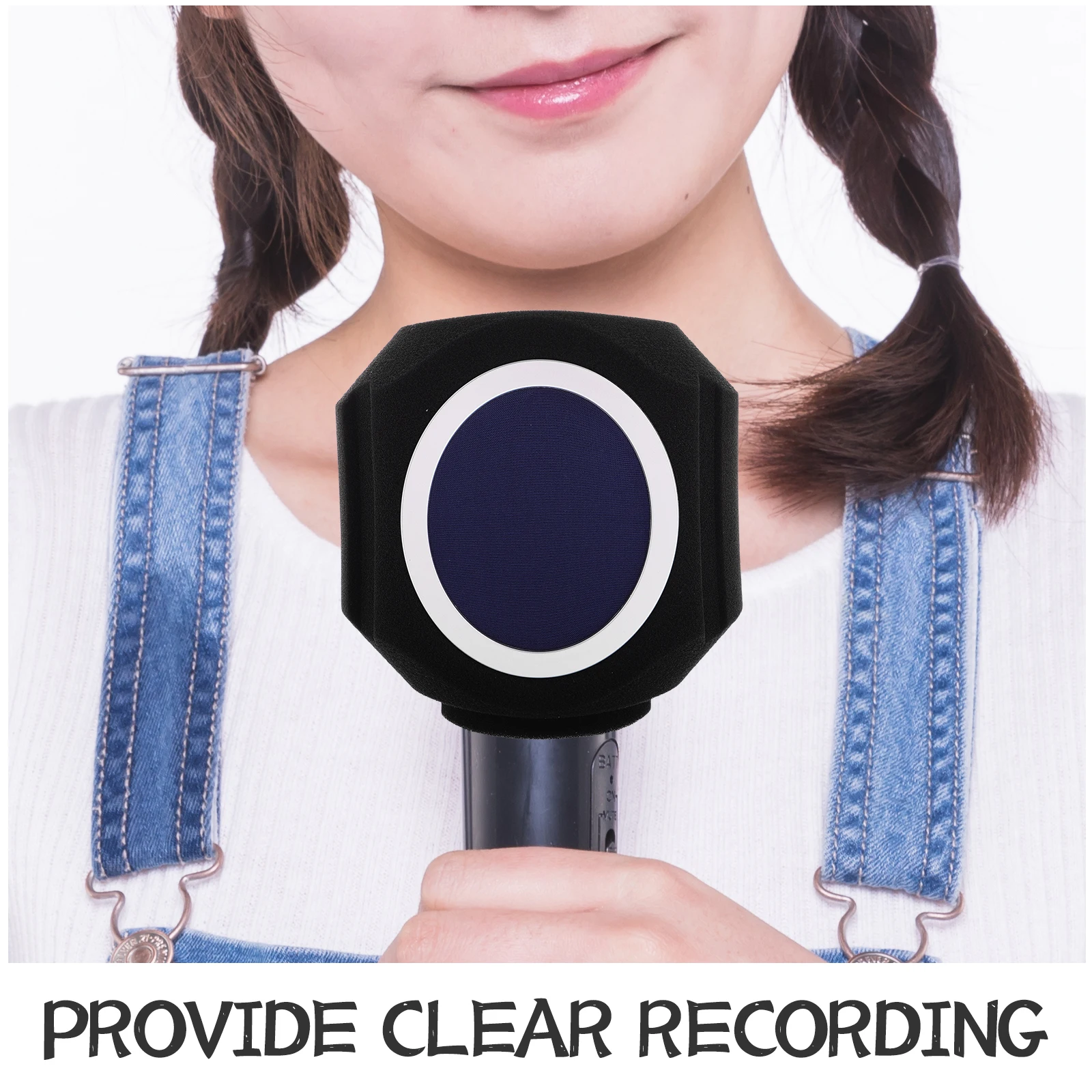 Microphone Isolation Shield High Density Absorbent Sponge Soundproof Cover for Condenser Mic Recording Studio Broadcasting