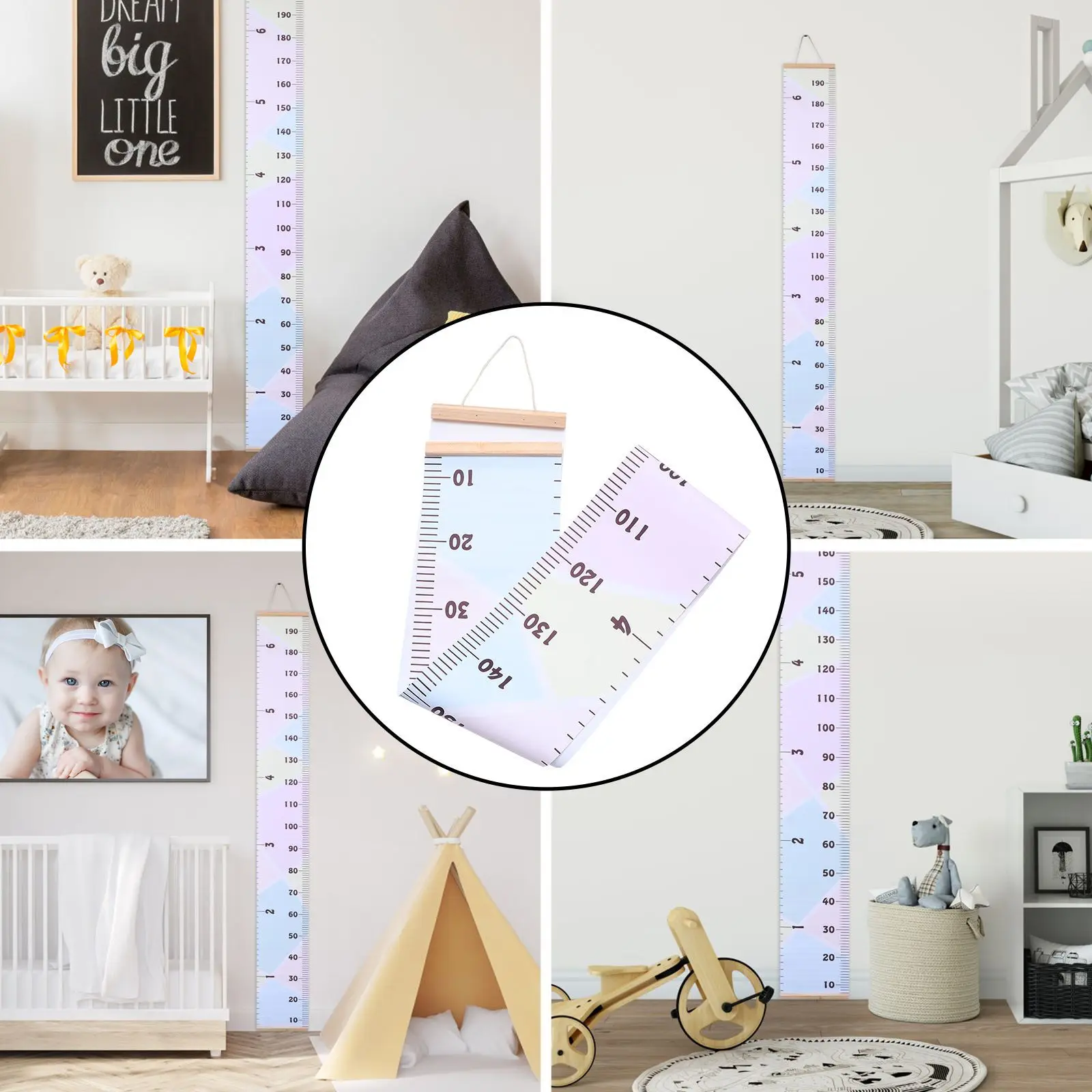 

1Set Measurement Hanging Chart for House Decor Durable Safe for Kids Creative Design Affordable Price Macaron Color Difference