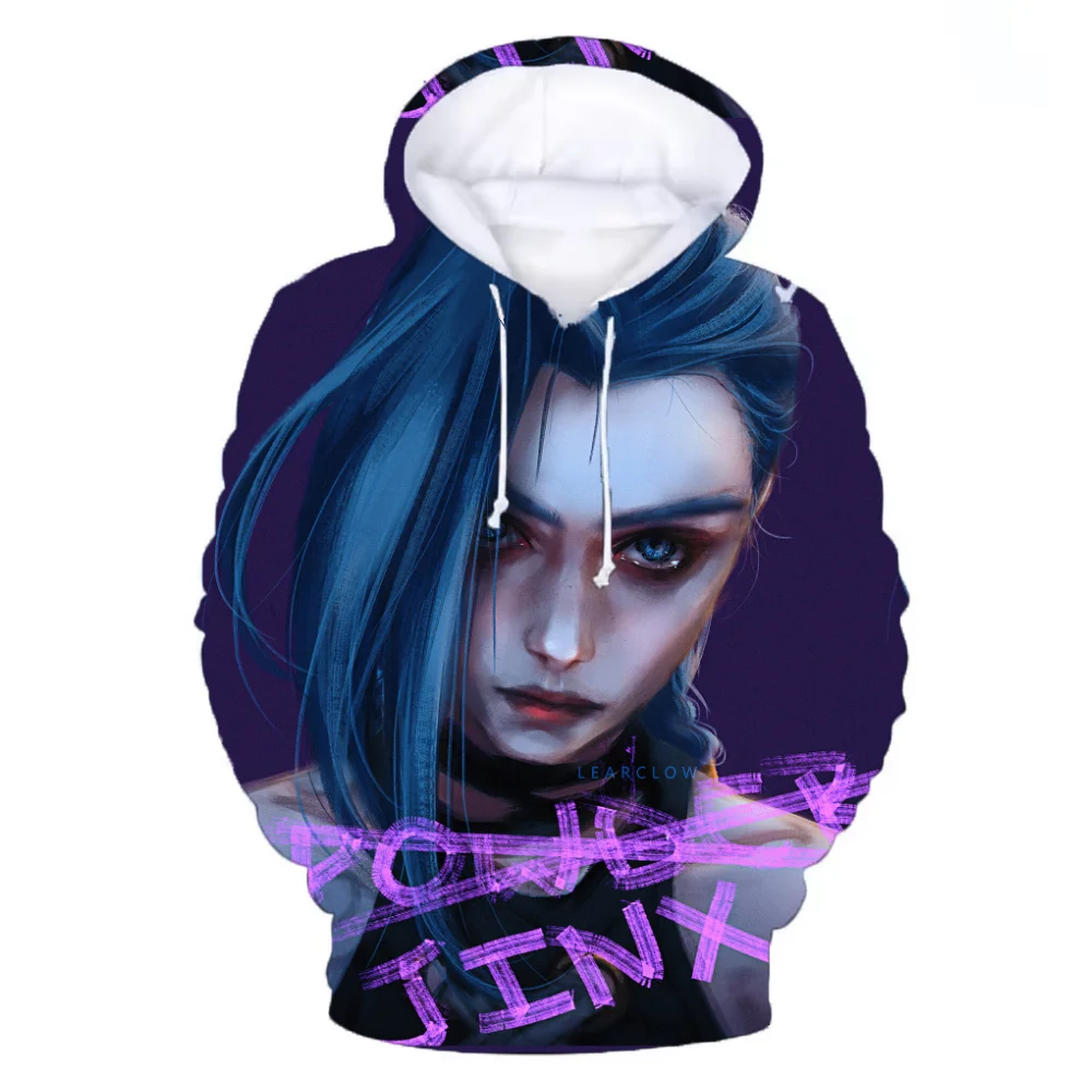 Anime Arcane League Jinx Hoodies 3D Print Men/Women Tracksuit Sweatshirts Kids Pullovers Fashion Oversized Men's Hoodie