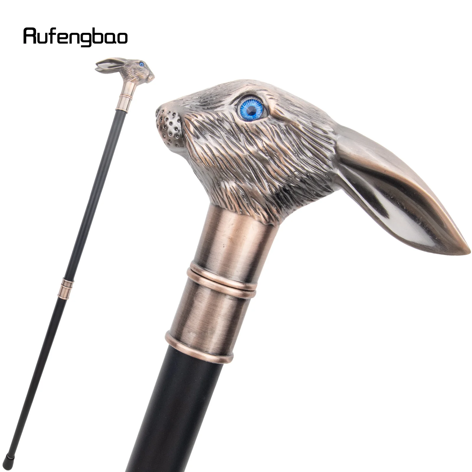 Red Copper Rabbit Long Ear Gentleman Cane Fashion Stick Gentleman Crosier Knopf Stick 92cm Performance Stage Cane