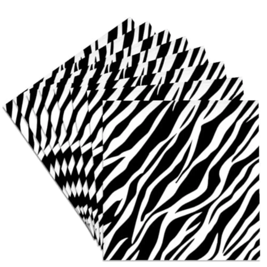

CST_56302_4 Zebra Art Black and White Zebra Print Animal Prints Ceramic Tile Coasters Set of 8