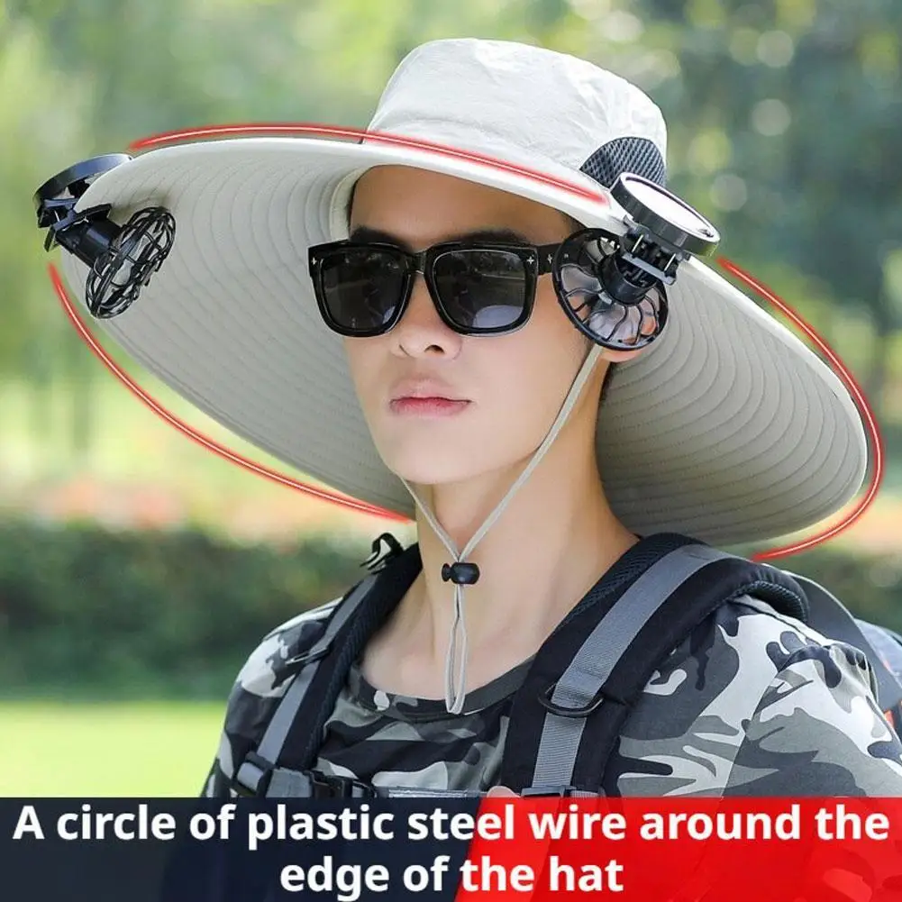 

Summer Sun Hats UV Protection Solar Multi-purpose Fan Cap Adjustable Three-speed Wind With USB Charging Port Fisherman Hat