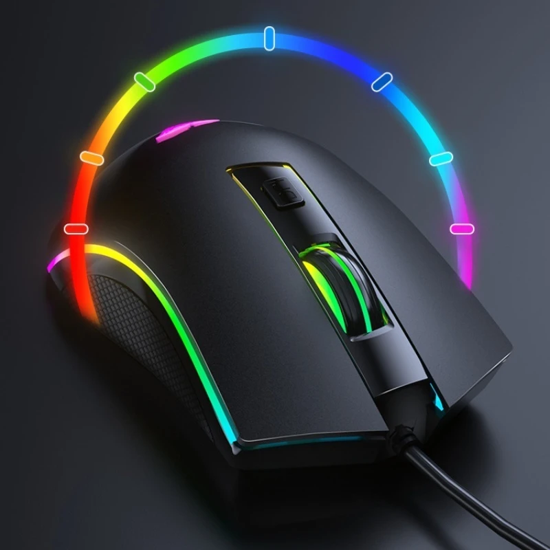 S28 Wired Mouse Macro Programming Gaming Specific Rgb Lighting Effects Desktop Laptop Universal Usb Interface Plug And Play