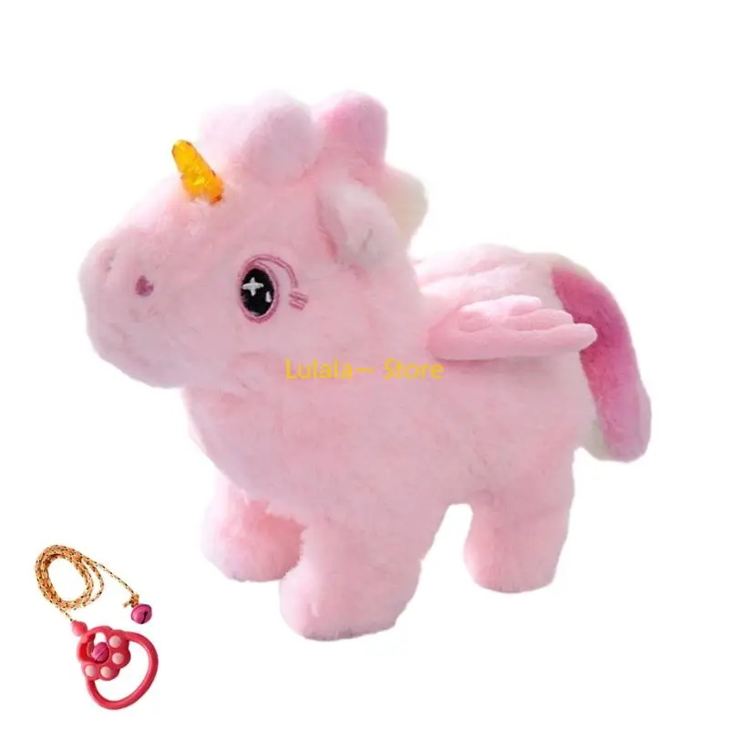 Y4QA Stuffed Animal Toy with Sound Effects Electric Plush Unicorns Toy for Kids Girls