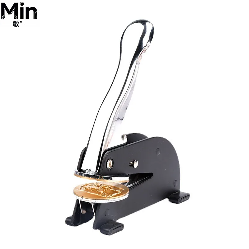 Portable Hand Held Stainless Steel Embossing Stamp Pliers Name Seal Machine for Map Pattern Decoration Desktop Craft Use