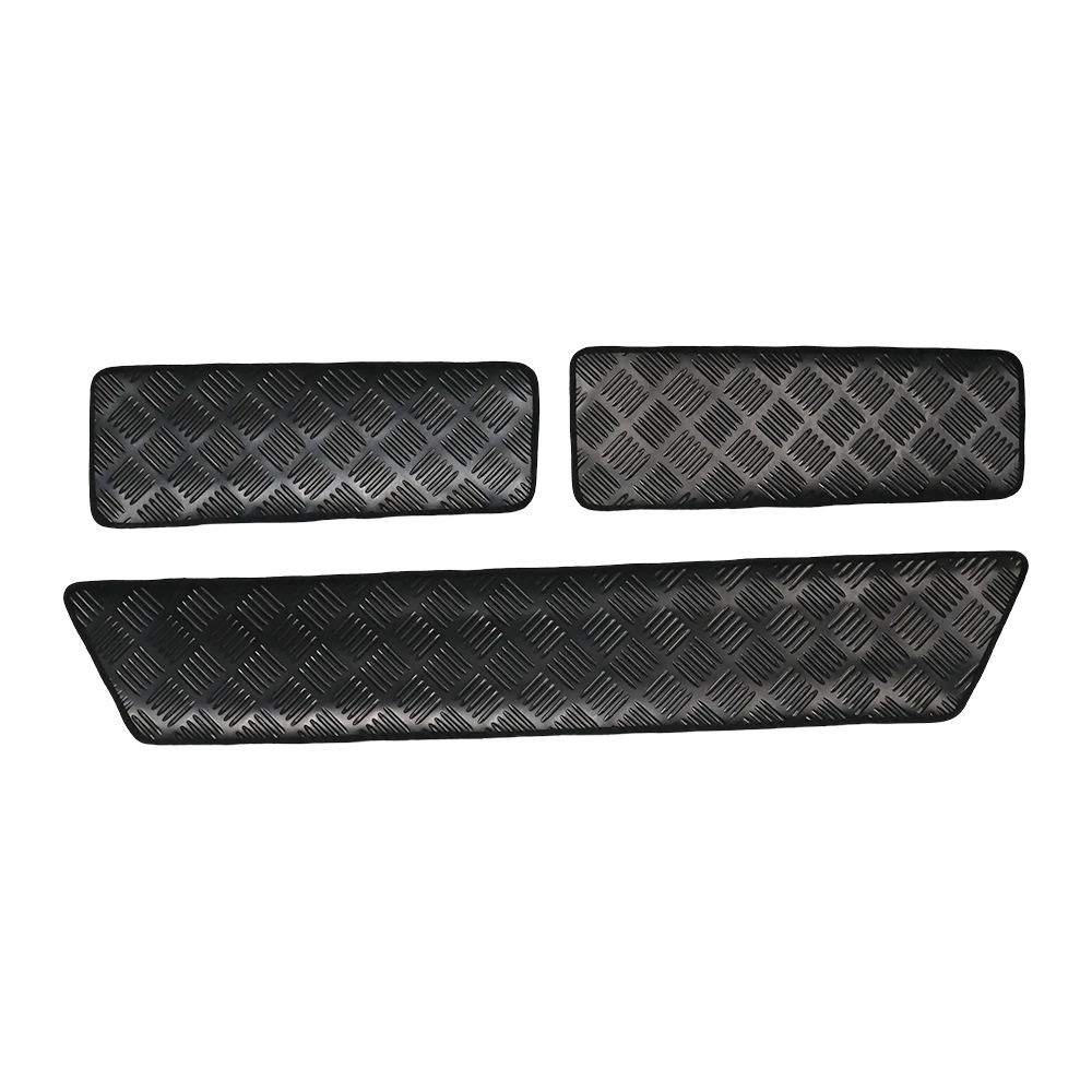 3pcs Car Rubber Carpet With Black Edge Step Mat Set Non-Slip For Sliding Door & Driver & Passenger Door For VW Transporter T5 T6