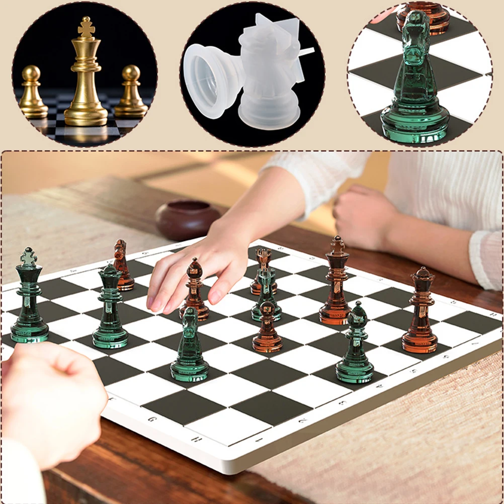 

6pcs DIY Silicone Epoxy Resin Diy Chess Pieces Mold Jewelry Decor Making Tools Diy Desktop Decor Mold Reusable Gifts