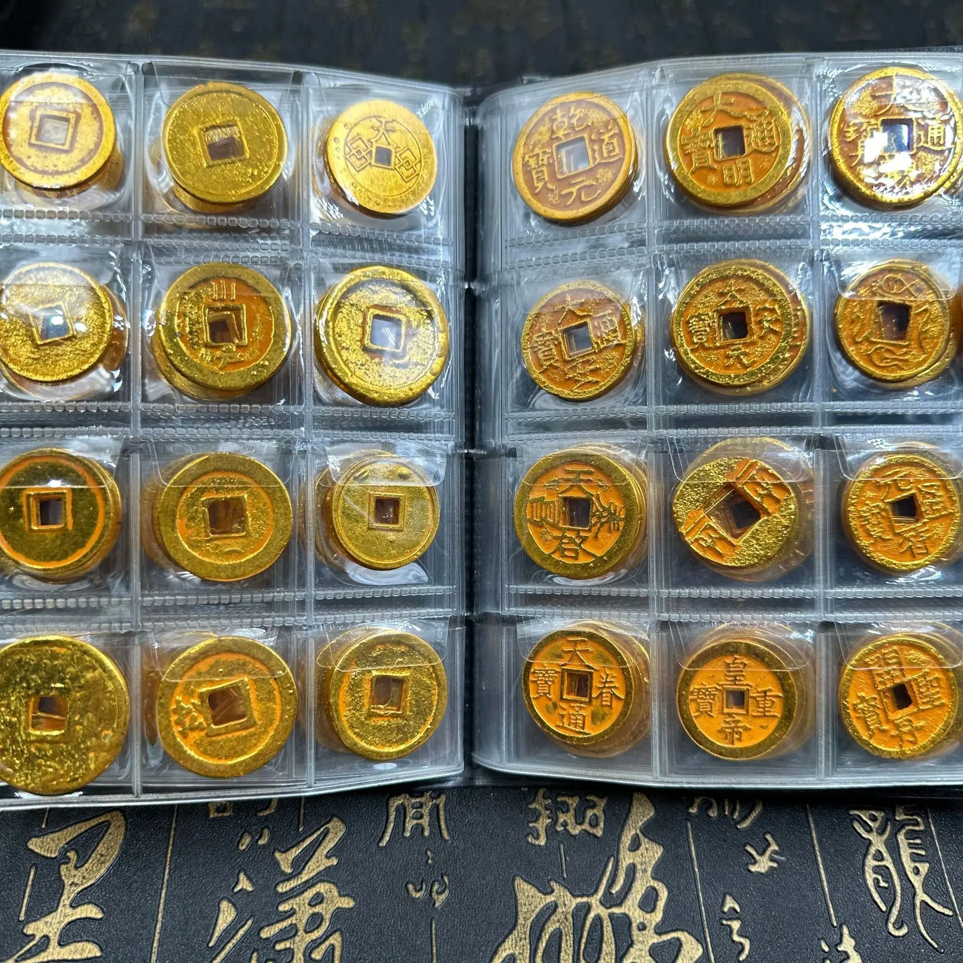 Wholesale copper coins Antique collection 120PCS gold coin book set