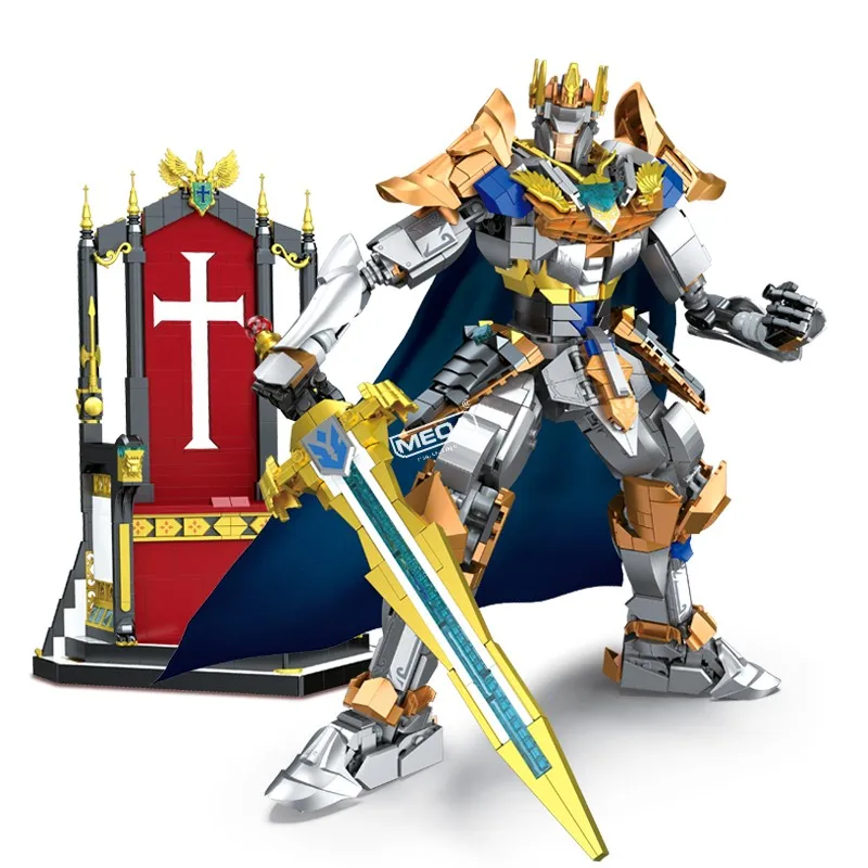 ชุดตัวต่อบล็อก DIY อัศวินพร้อมดาบ MOC บล็อกขนาดใหญ่ ราชาและบัลลังก์ รุ่นสะสม ของขวัญวันเกิด ﻿ ﻿