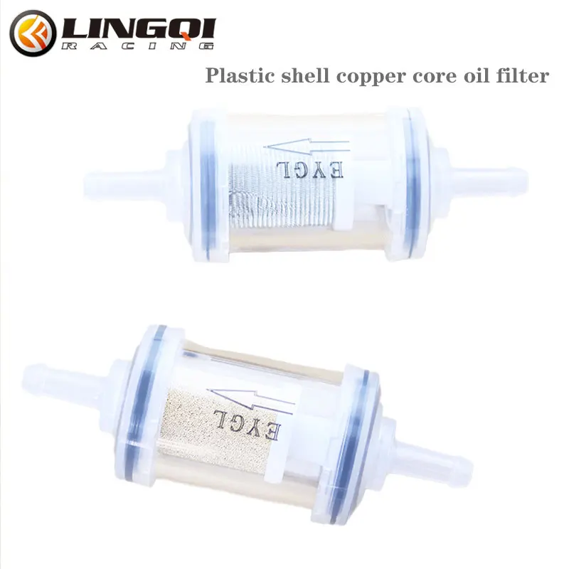 LYNNCHI Motorcycle 6mm Oil Filter Plastic Gas Fuel Filters With Copper Core For Scooter Moped ATV Pit Dirt Bike Accessories