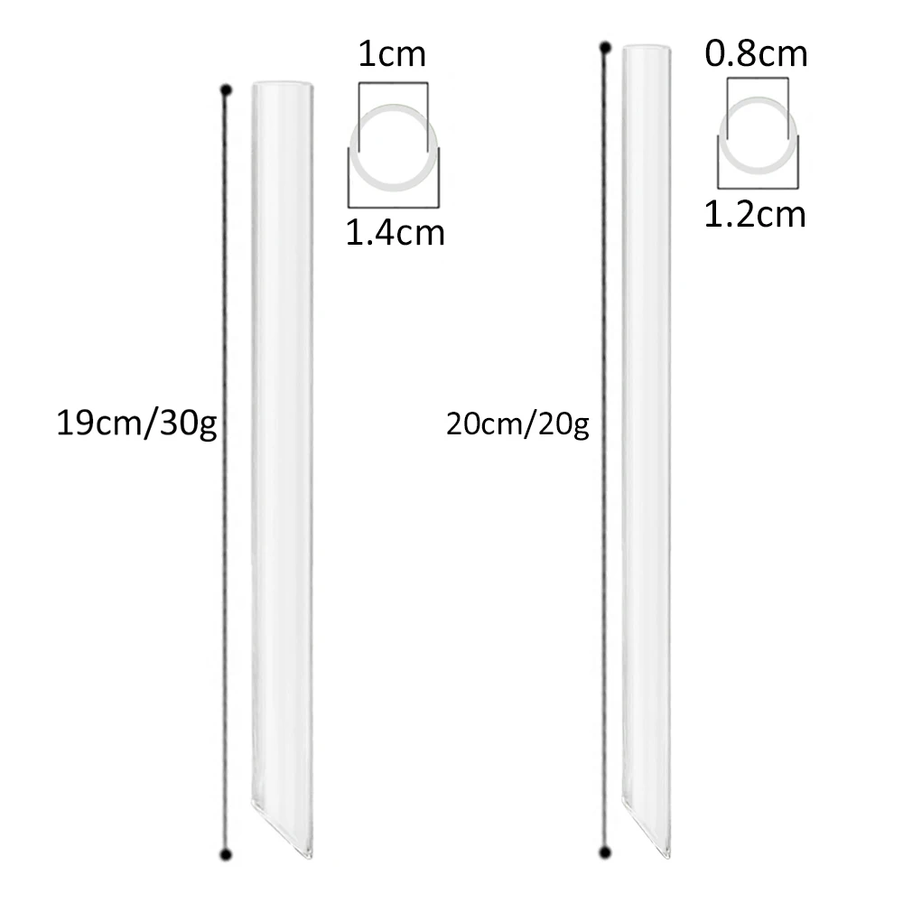 High Borosilicate Glass Straw Set Reusable Straw 12mm Wide Smoothie Straw for Bubble Tea Milkshakes Drinking for Bar Accessories