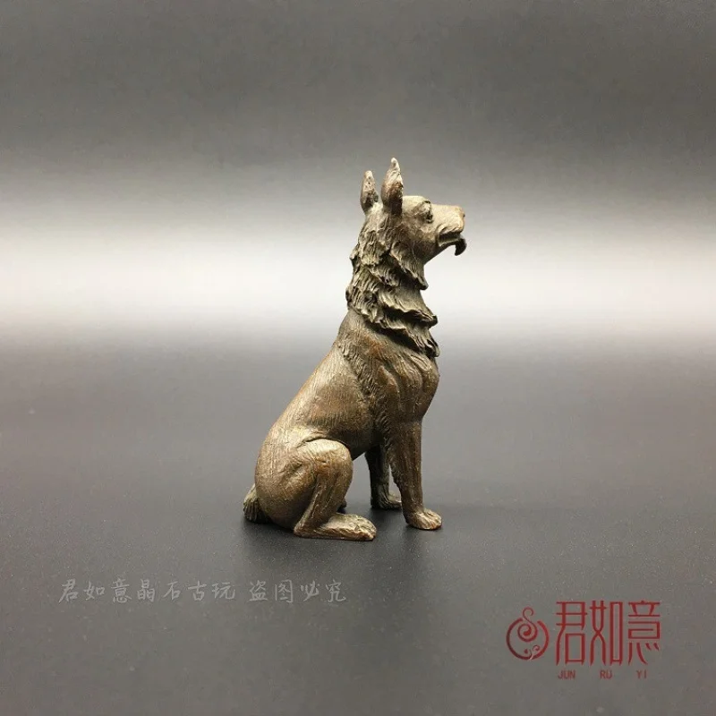 Solid Ornament Zodiac Dog Animal Piece Copper Sculpture Small Wolf Do