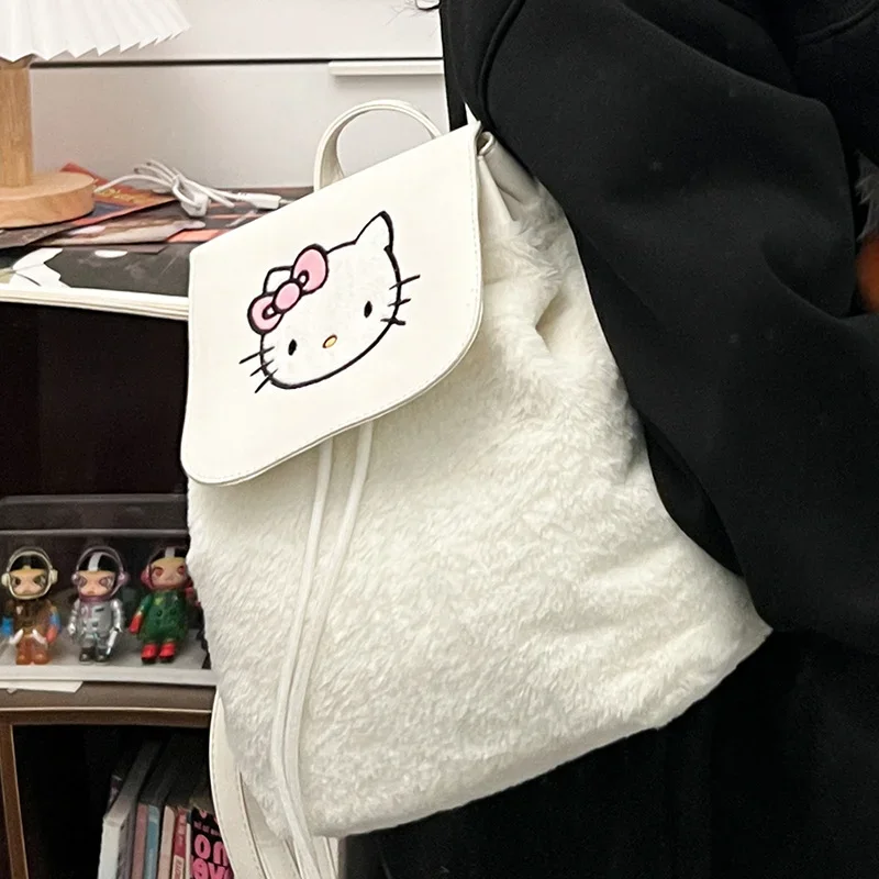 Новый школьный ранец Sanrio Hello Kitty, вместительный легкий рюкзак на плечо, повседневный милый мультяшный рюкзак