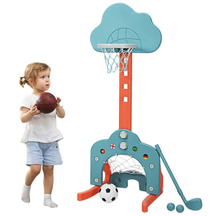 

3in1 Adjustable Basketball Hoop Set with Balls