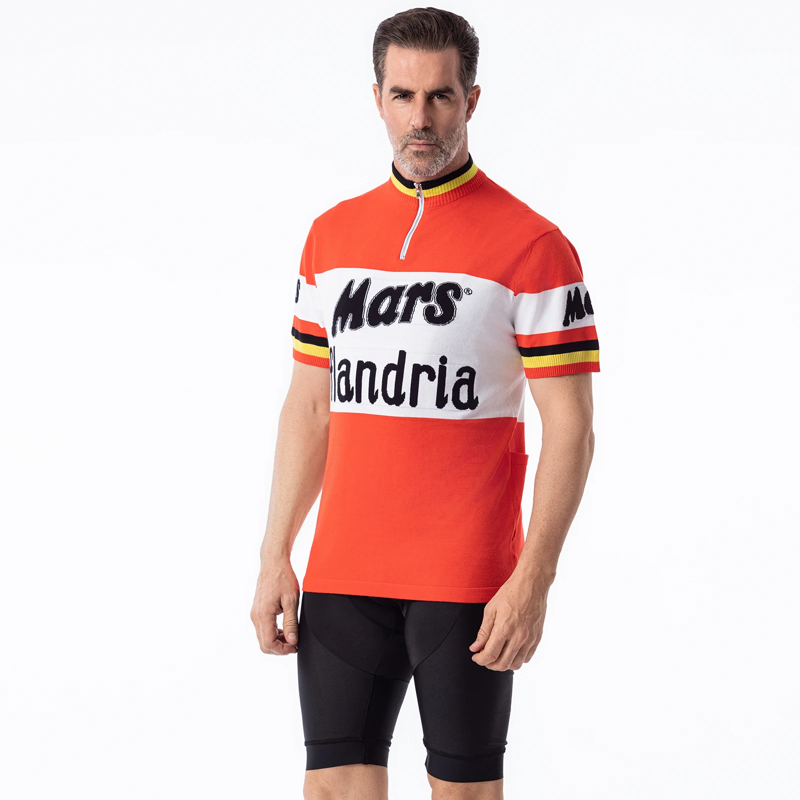 Camiseta de ciclismo Retro de lana merina Mars Flandria