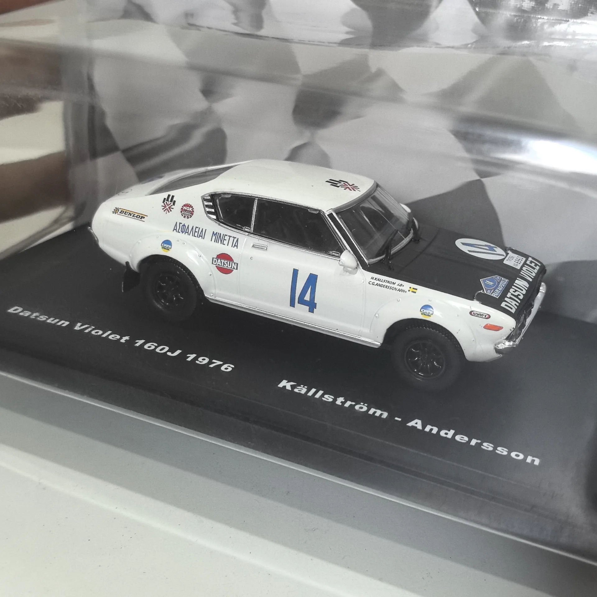 Diecast IXO 1/43 Scale DATSUN VIOLET 160J 1976 # 14 Racing N7 Alloy Car Model view 3