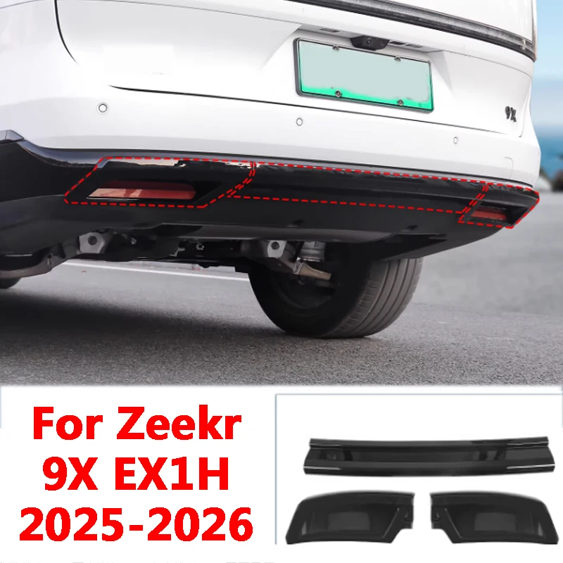 

For Zeekr 9X EX1H 2025 2026 Car ABS Rear Bar Trim Black Appearance Kit Cover Black Trim Decoration Accessories