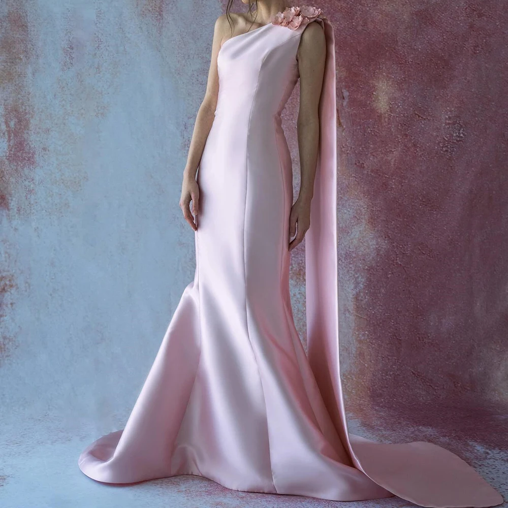 

Delicate Mermaid Floor Length Strapless Satin Sleeveless Appliques Pleats Evening Dress Fashion Photo Color vestidos de fiesta