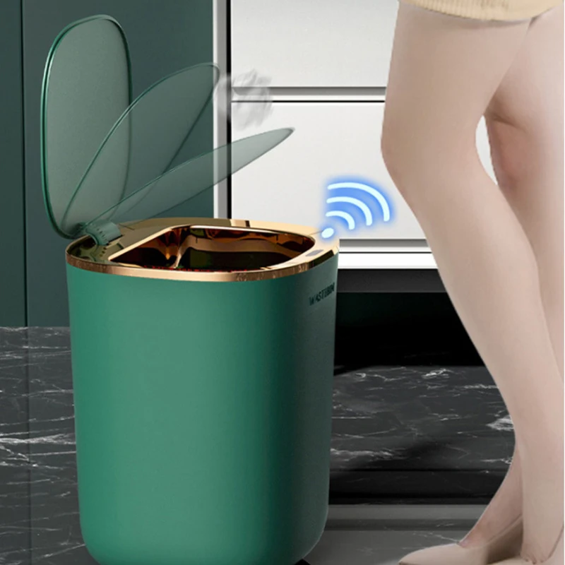 Smart Sensor Garbage Bin Kitchen Bathroom Toilet Trash Can Best Automatic Induction Waterproof Bin with Lid 12L