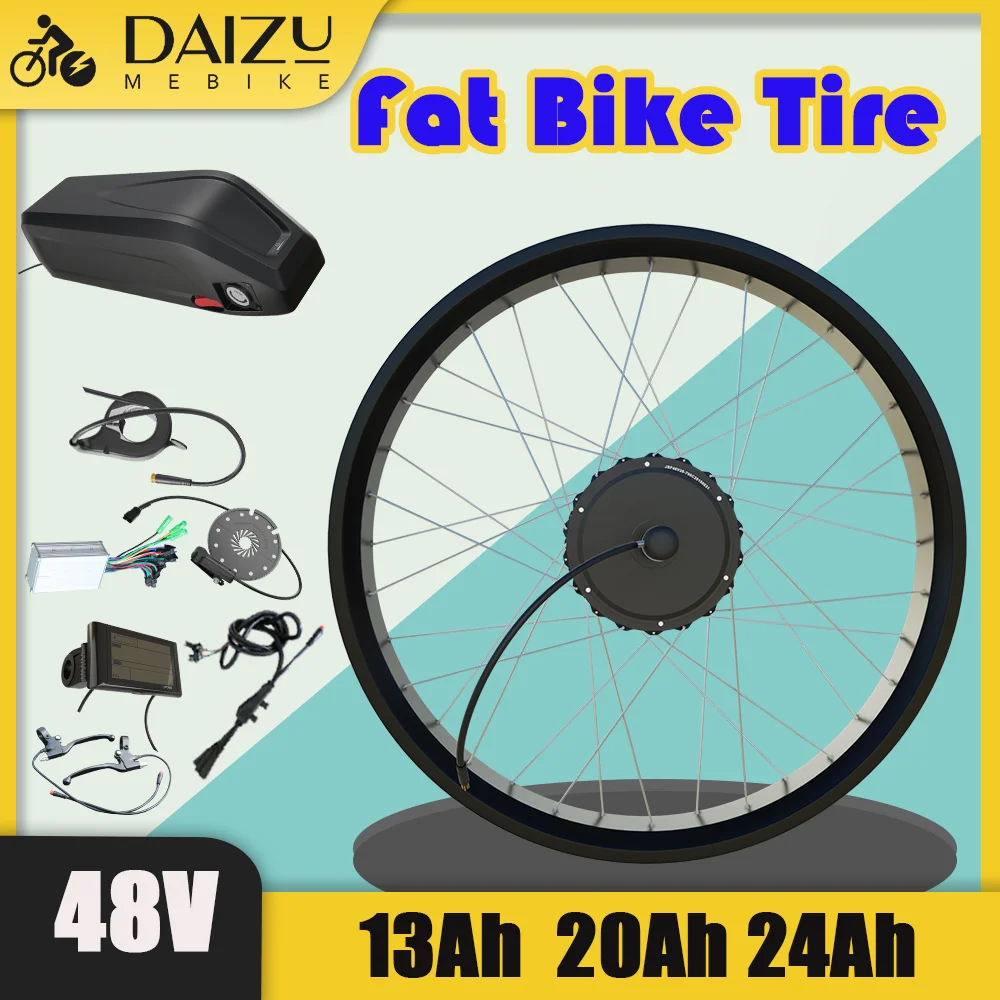 48V 13Ah 20Ah 24Ah Electric Bicycle Conversion Kit 1000W E-Bike Motor Wheel 20Inch 26Inch Lithium Battery Pack V Dis Break