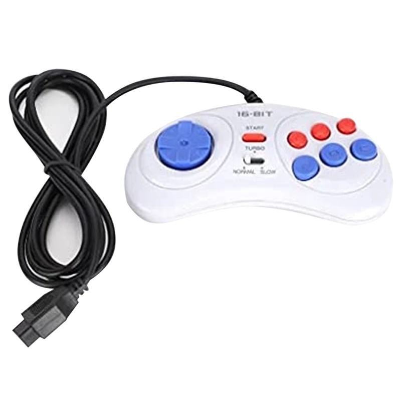 2 Pcs Game Controller For SEGA Genesis For 16 Bit Handle Controller 6 Button Gamepad For SEGA MD Game Accessories