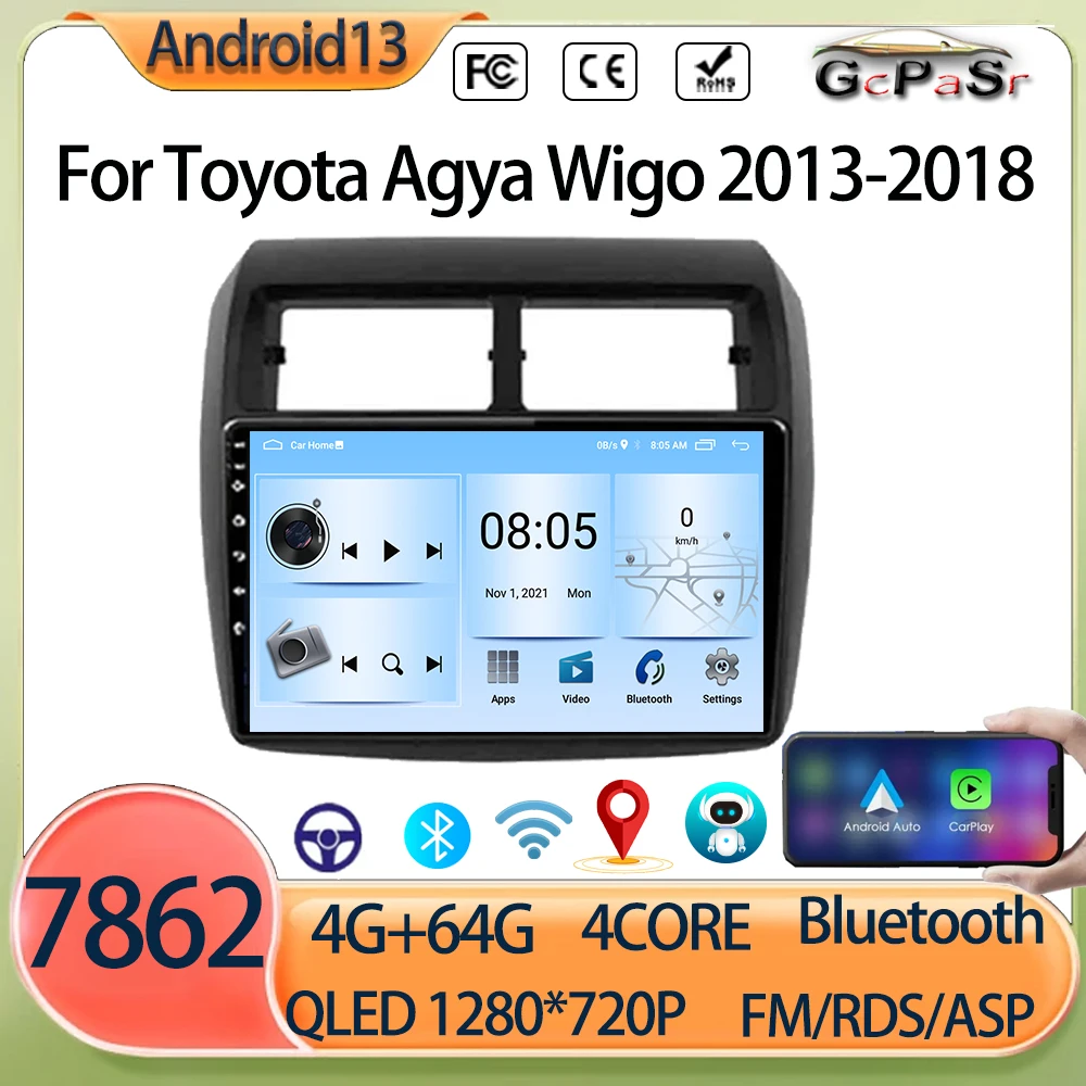 

Android13 For Toyota Vios Yaris L 2016-2019 Car Radio Multimedia Video Player Android Auto Navigator GPS Carplay BT No 2 Din DVD