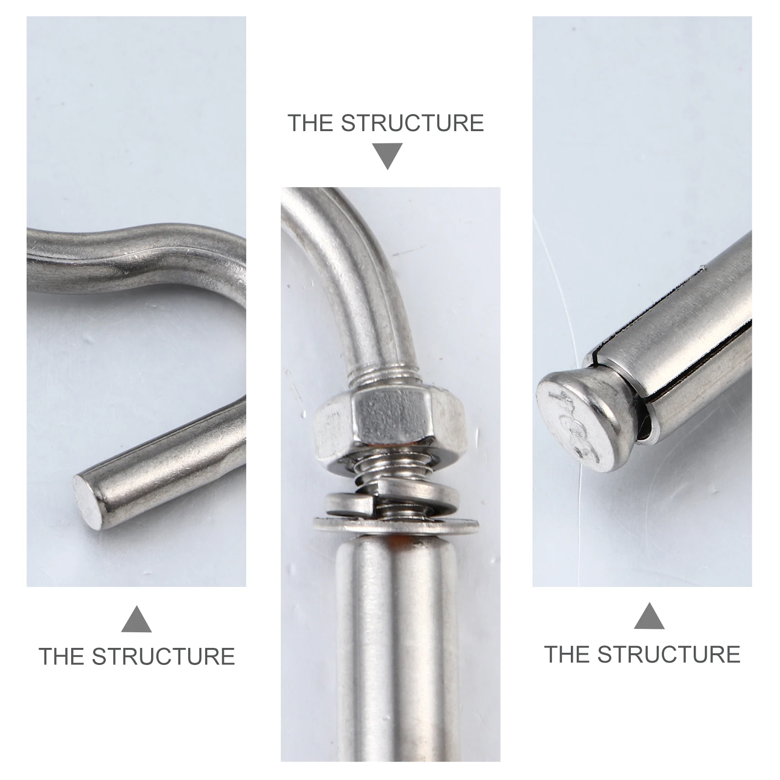 

5pcs Stainless Steel Hooks High Hardness Anti Rust Cup Hook Bolts Anchor Feet Eye Easy Install Wide Application Mechanical
