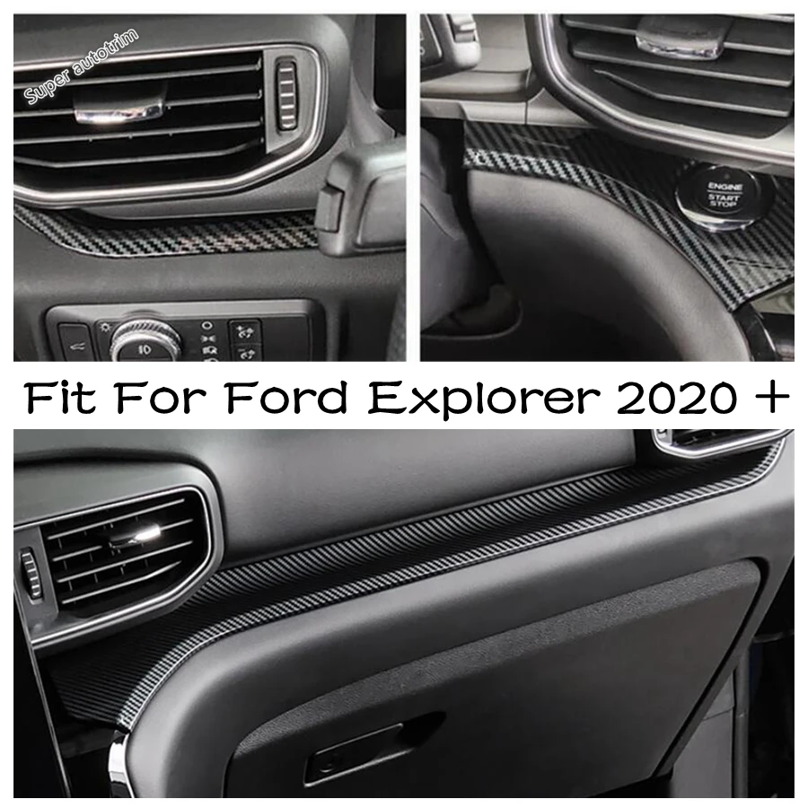 

Carbon Fiber Look Accessories Central Control Instrument Decoration Panel Dashboard Strip Cover Trim For Ford Explorer 2020-2023