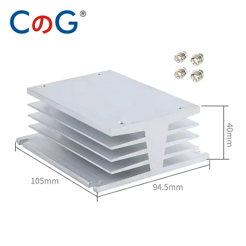 CG Radiator For Three Phase Solid State Relay 10A 25A 40A 60A 80A 100A 120A 200A Aluminum Heat Sink With 12VDC 24VDC 220VAC Fan