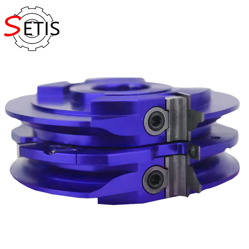 Set of 3 interchangeable woodworking milling cutters, specifically designed for making wooden doors and cabinets in woodworking