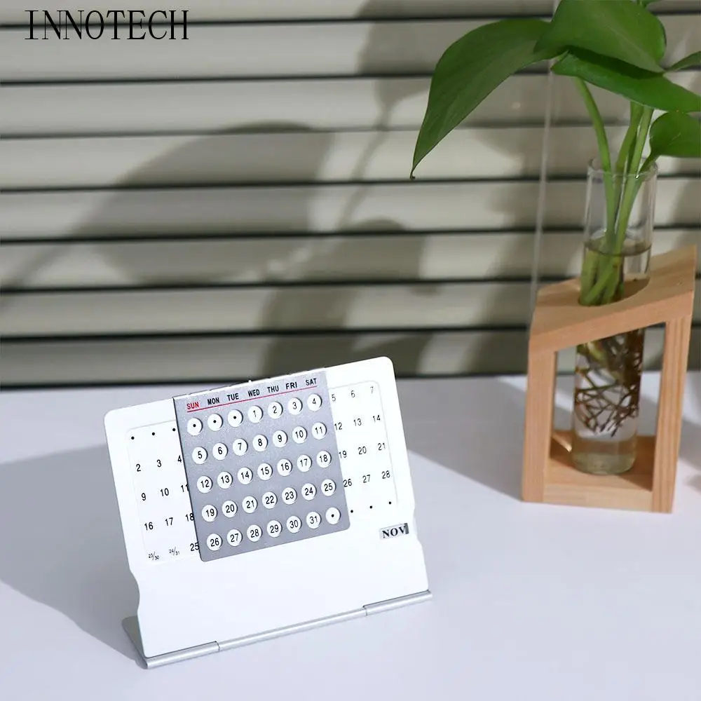

Aluminum Alloy School Office Supplies Student Stationery Perpetual Calendar Yearly Calendar Desktop Calendar Schedule Planner