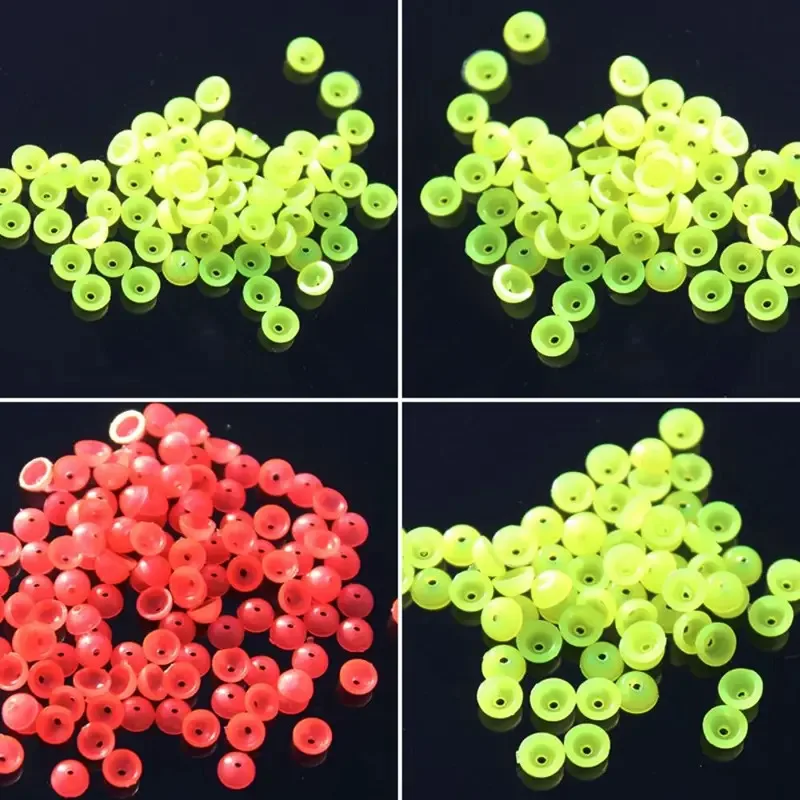 100pcs Luminous Half Round Stopper Beads Fishing for Sea Fishing Floating Tackle Fishing Tools Fishing Accessories image 5
