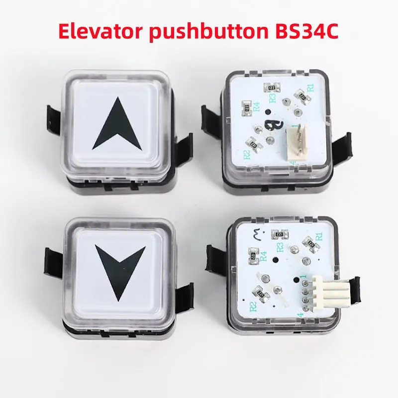 

5PCS Elevator Push Button BS34C White Blue Light Square Button Outside Call Car Floor Elevator Lift Accessories