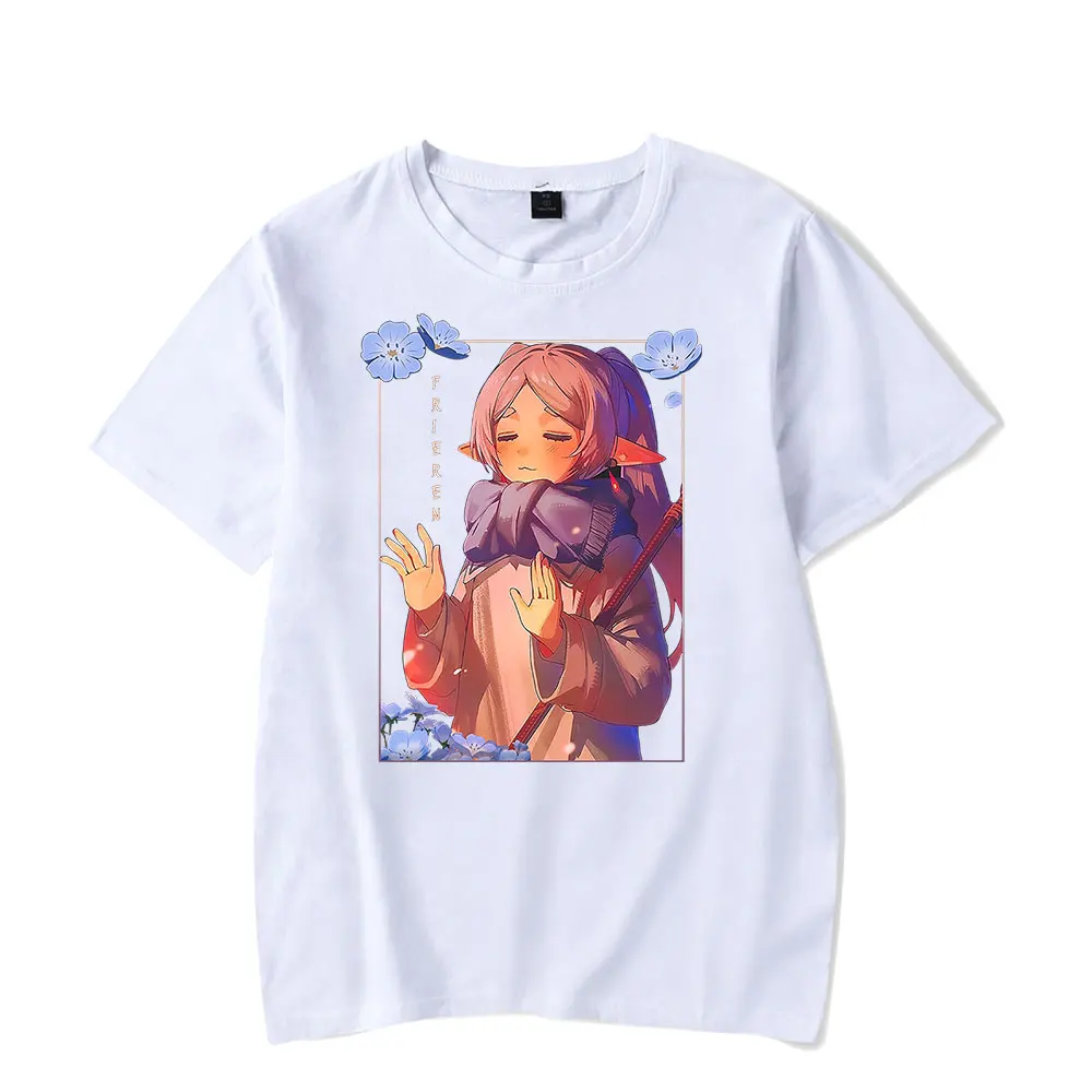 Frieren Beyond Journey's End Merch T-shrit Crewneck Short Sleeve Tee Men Women Streetwear Tops Hip Hop Clothes Style2