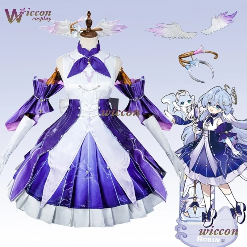 

CosR Young Robin Косплей Парик Игра Honkai Star Rail Детство Робин Косплей Костюм Платья Парик Ролевая Игра Униформа Женщины Девушки