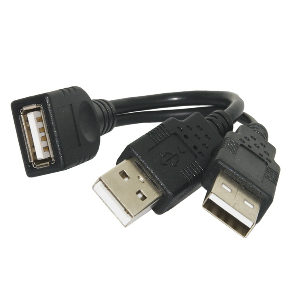 USB 2.0 A Male to USB Female 2 Double Dual Power Supply USB Female Splitter Extension Cable HUB Charge for Printers