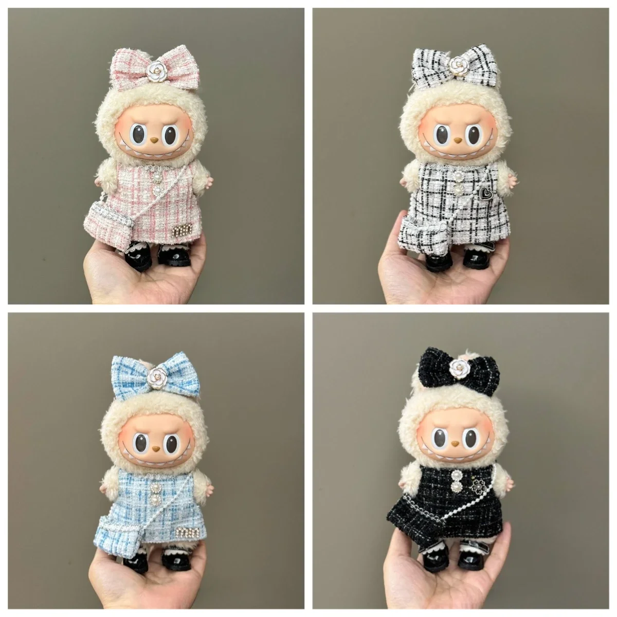 Für 15/17 cm Labubu Mini Puppe Kleidung Outfit Luxus Kleid Set Nette Labubu V1 V2 Kleidung Diy Party geschenk Zubehör Dekorationen
