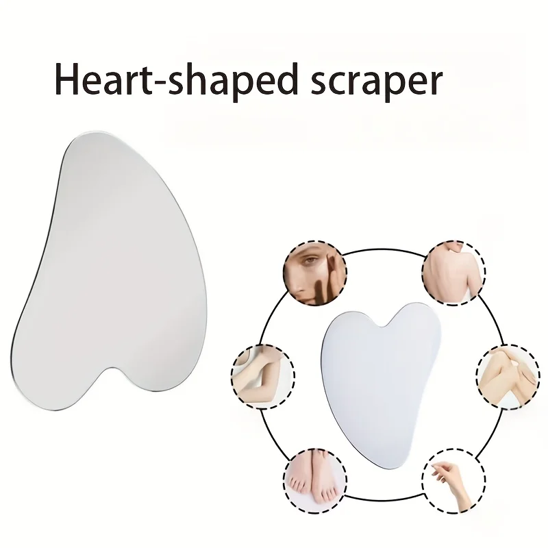 Strumento per il viso Gua Sha sottile in acciaio inossidabile Massaggio di serraggio beige chiaro Strumento per la rimozione dei punti neri del viso e del naso di bellezza