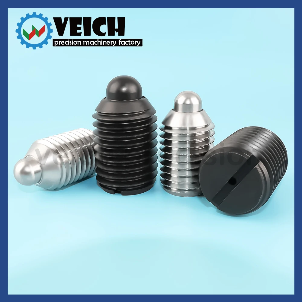 VCN534 Spring Plunger Carbon Steel Single Slot Threaded Positioning Retractable Spring Plunger Stainless Steel Cushioning Pin