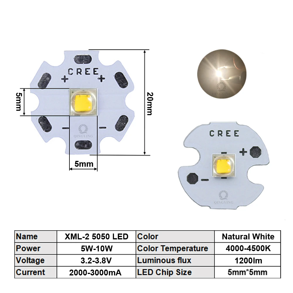 10 szt. 5W-10W 5050 wysokiej dioda LED dużej mocy Chip 16mm 20mm 3V 3.6V diody do latarka rowerowa akcesoriów samochodowych