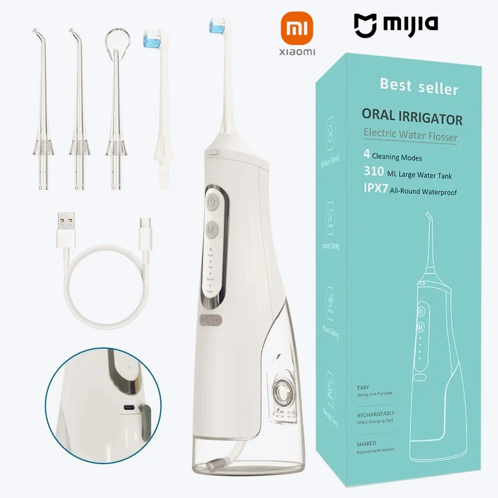 

Oral Irrigator Tooth Scaler 5-speed Adjustment Water Portable Dental Water Jet IPX6 Waterproof Teeth Cleaner for xiaomi huawei