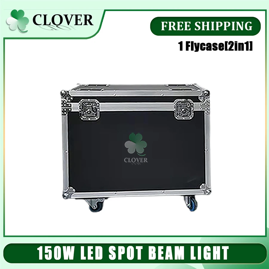 

No Tax 1x Roadcases DJ Party Lighting 150W LED Moving Head High Bright Mobile Heads Beam Effect For Home Disco Bar Stage Wedding