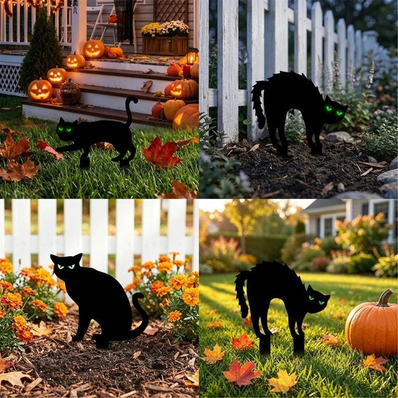  Glowing Sticker Halloween Yard Stake Decoration, Acrylic Waterproof Courtyards Statue for Garden Pathway Porch Backyard