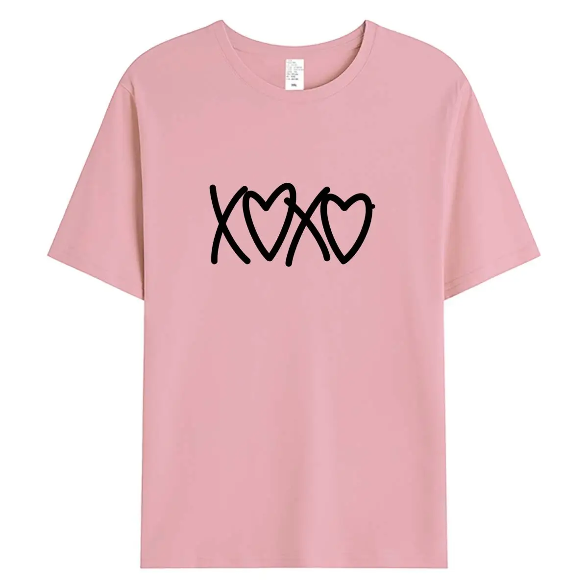 

Women XOXO Heart Graphic T Shirt Summer Short Sleeve Cotton Casual Loose Female Tops Harajuku Vintage Streetwear Tees 2026