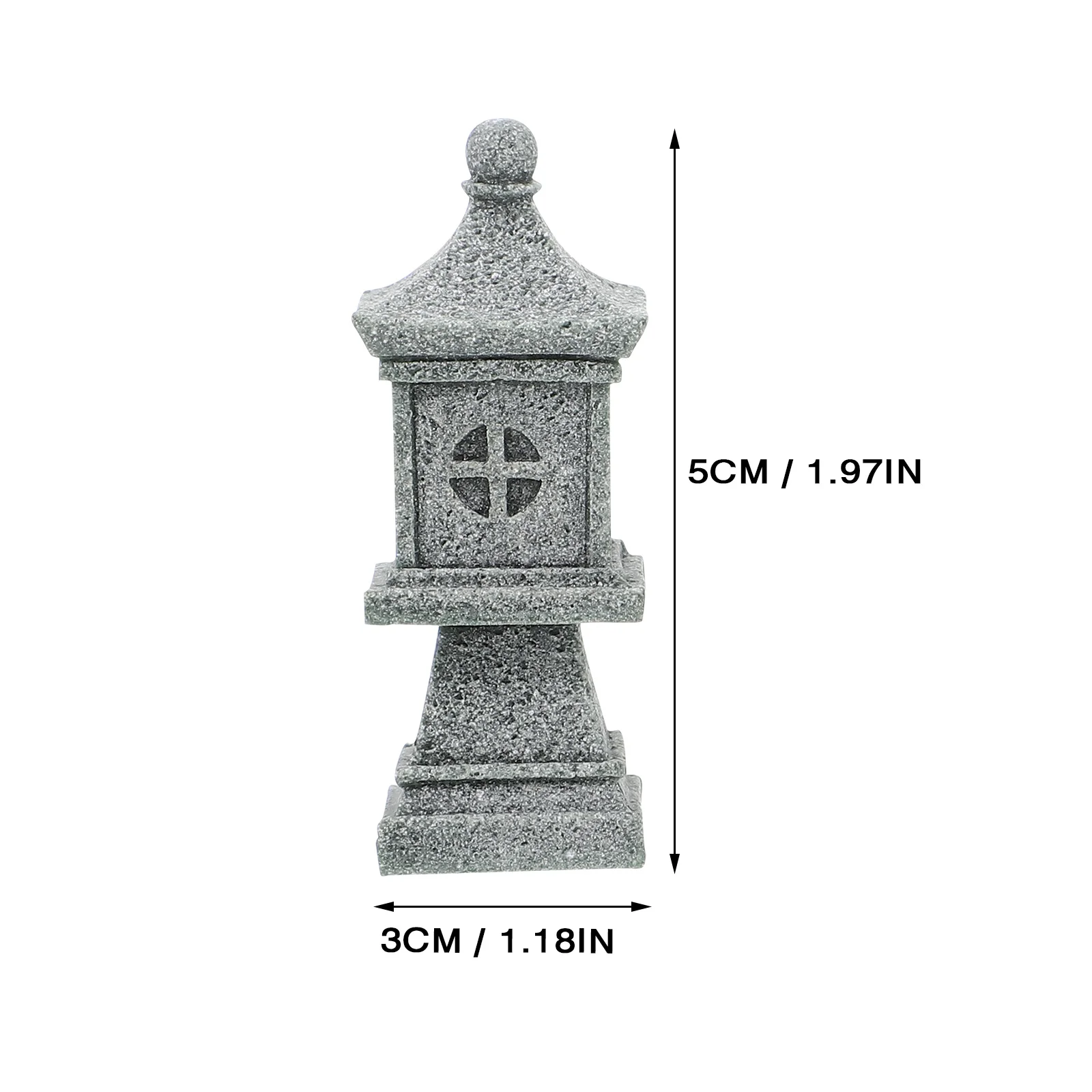 

3pcs Stone Pavilion Ornaments Grey Garden Decorations Mini Landscape Lawn Adornments Durable Realistic Appearance Balcony Yard