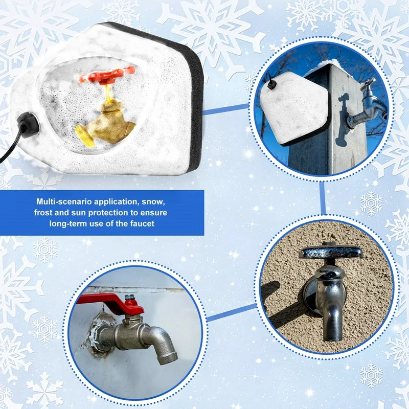 Outdoor Foam Faucet Cover For Winter, Freeze Prevent Outdoor Faucet Cover Universal For Outside Faucet Water Spigot 4Pcs