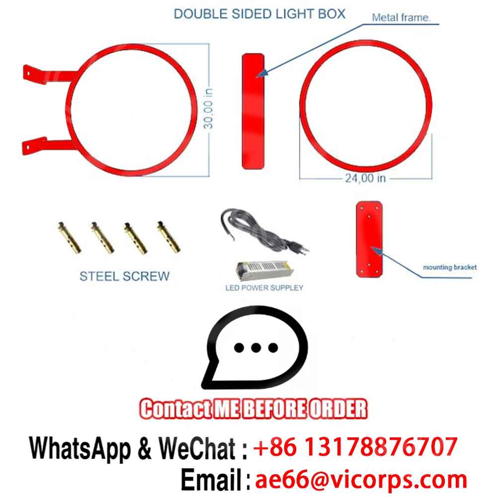 لافتة خارجية مستديرة مخصصة مزدوجة الجوانب وصندوق مضيء وشعار منقوش على شكل دائرة إعلان مقهى خفيف للأعمال