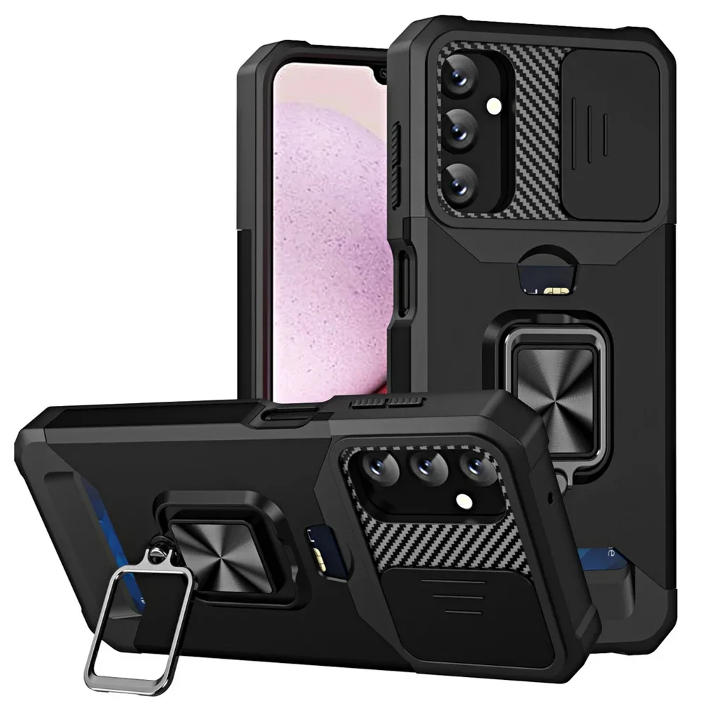 Stoßfeste Kartentasche für Samsung Galaxy S25 S24 S23 S22 S21 Ultra Plus FE Magnethalter Note 20 Ultra mit Card Solt Cover